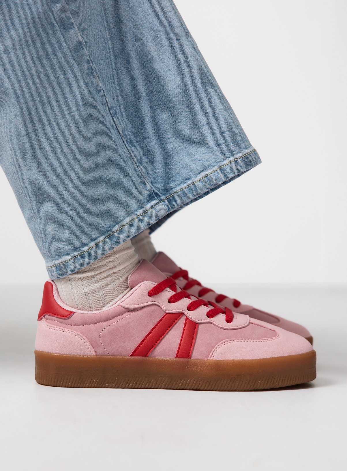 Pink & Red Flatform Trainers