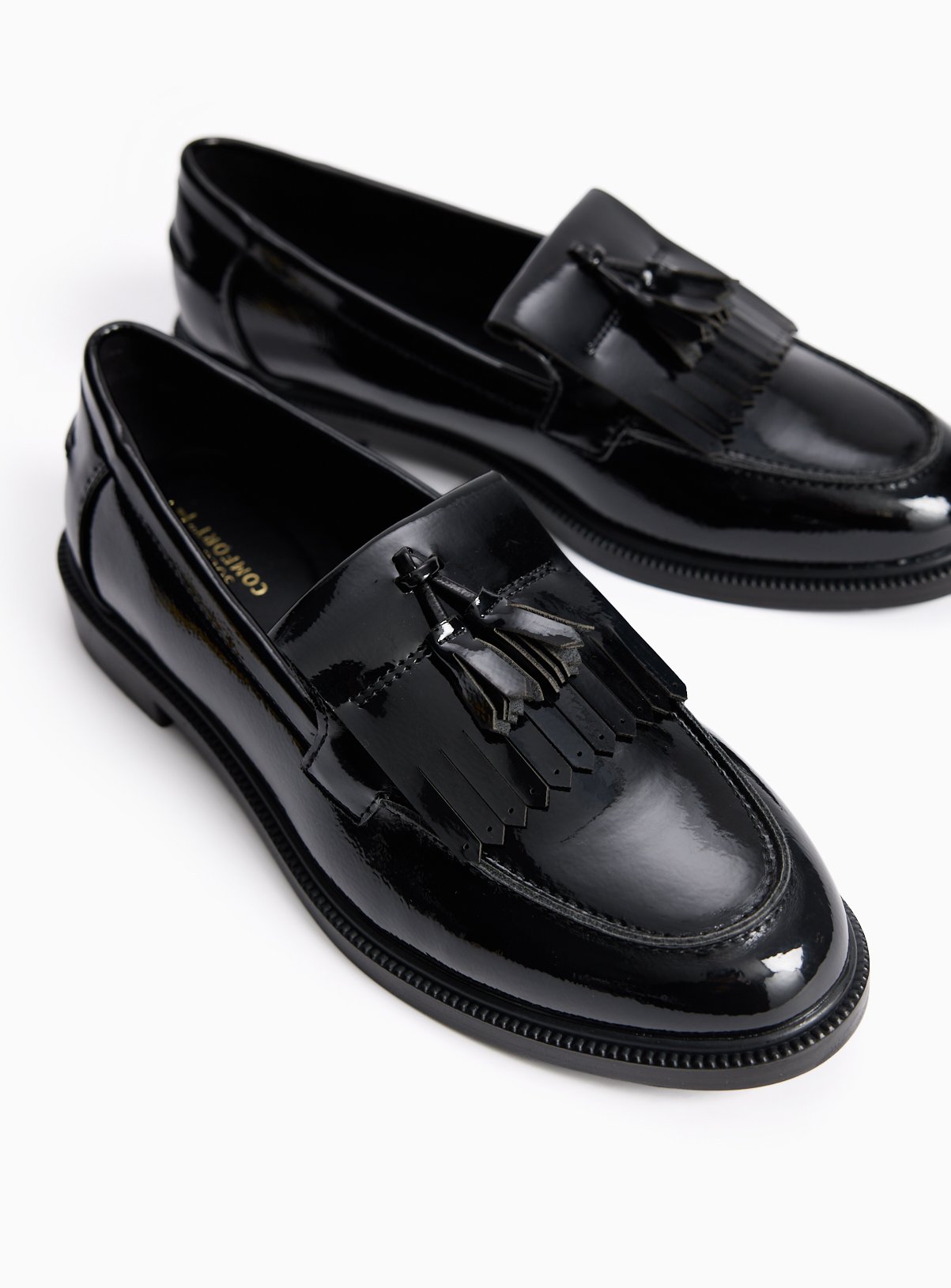 Black Patent Tassel Loafers 