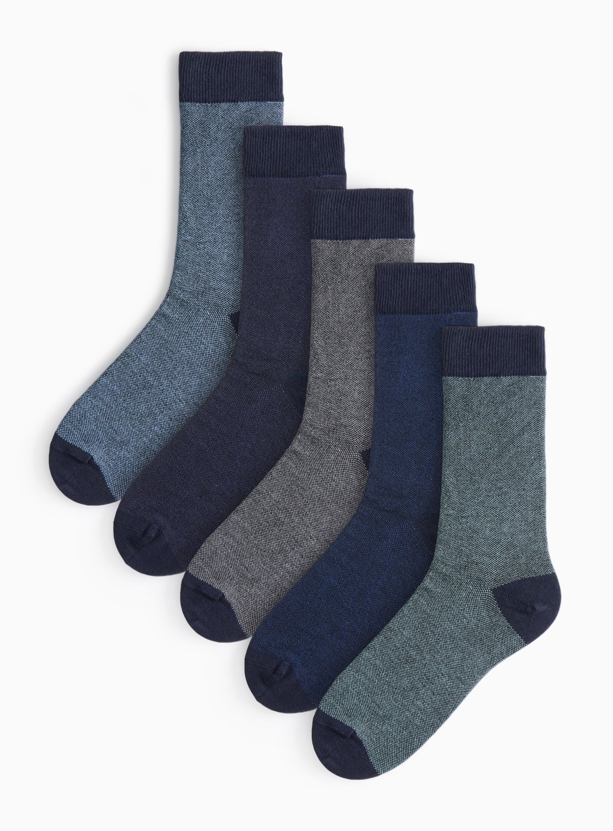 Dark Textured Ankle Socks 5 Pack 