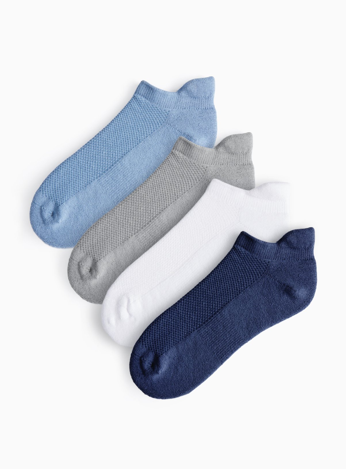 Blue Cushioned Sole Trainer Socks 4 Pack 