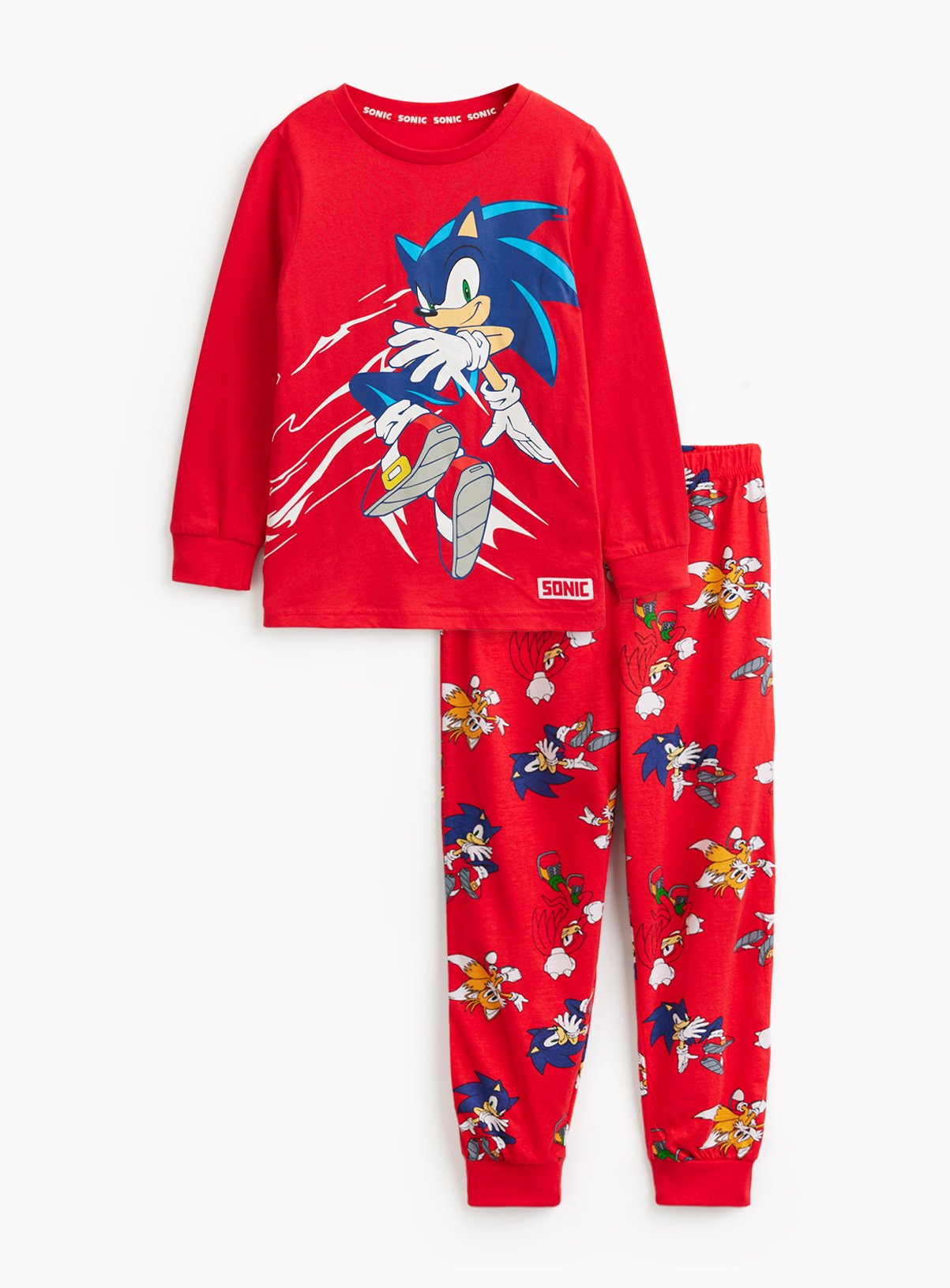 Red Sonic The Hedgehog Pyjama Set 
