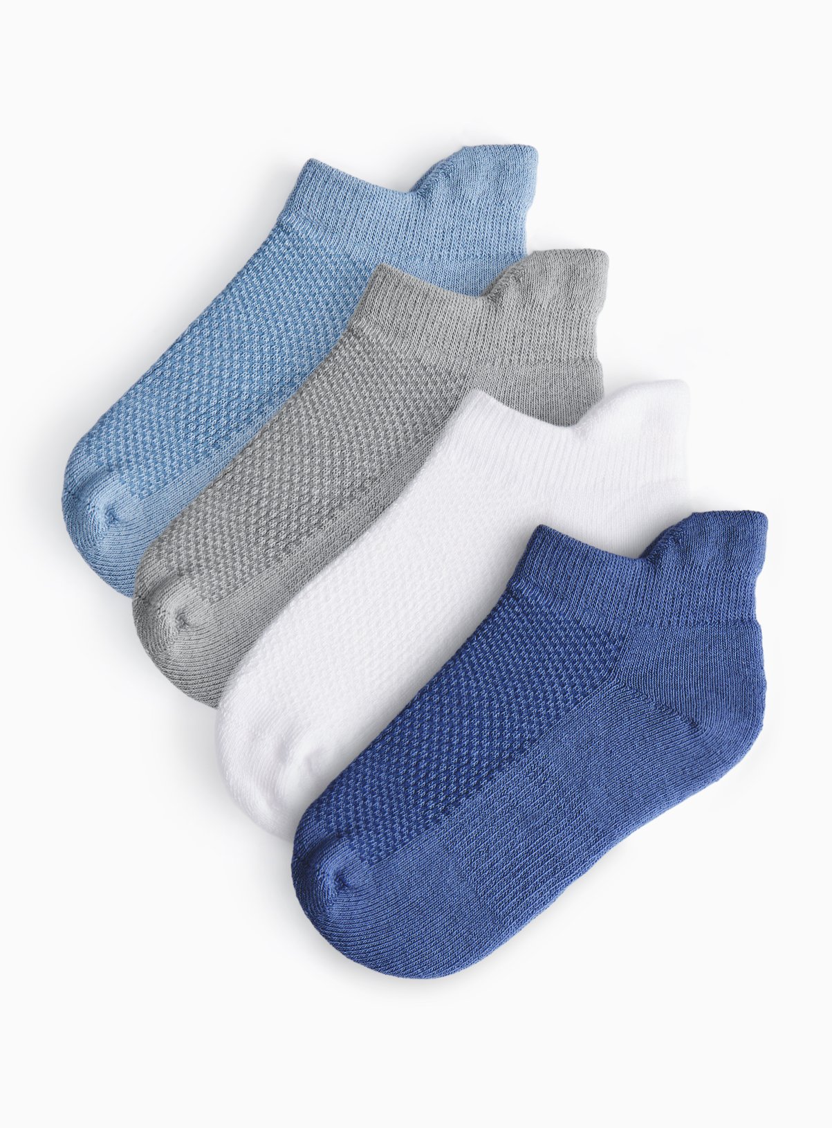 Blue Cushioned Sole Trainer Socks 4 Pack 