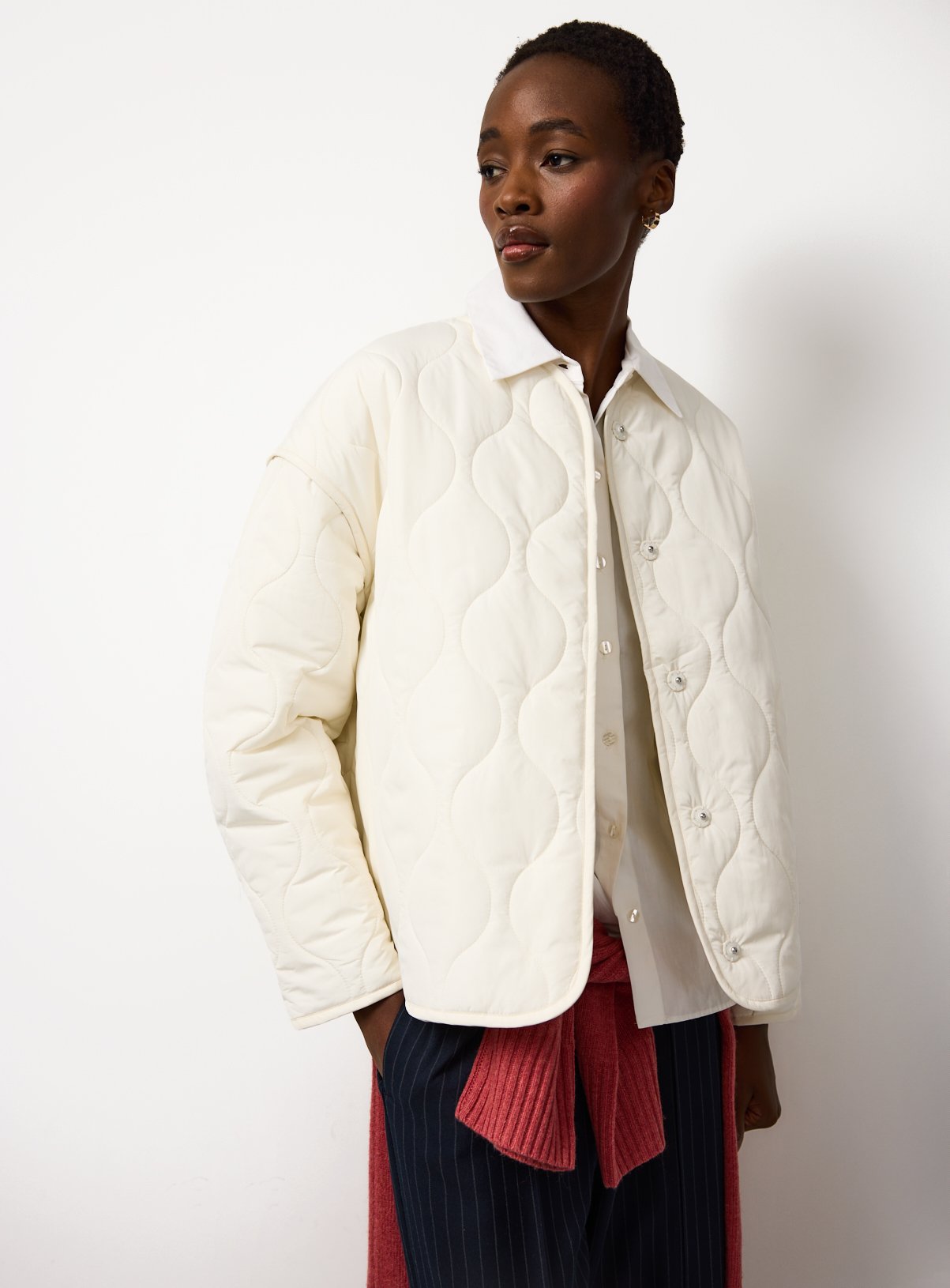 The Cream Quilted Liner Jacket S