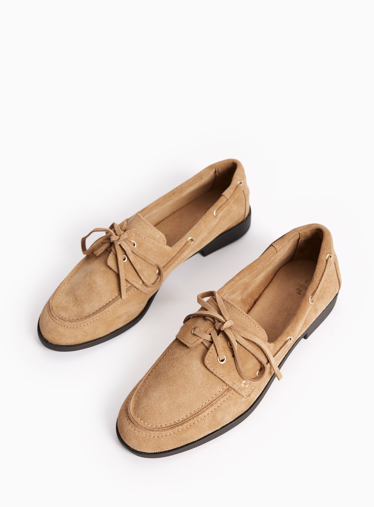 Tan Suede Boat Shoes 6