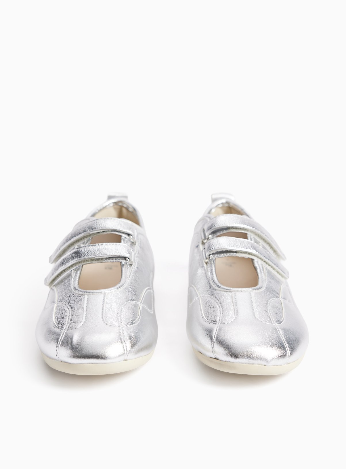 Silver Metallic Low Profile Trainers 