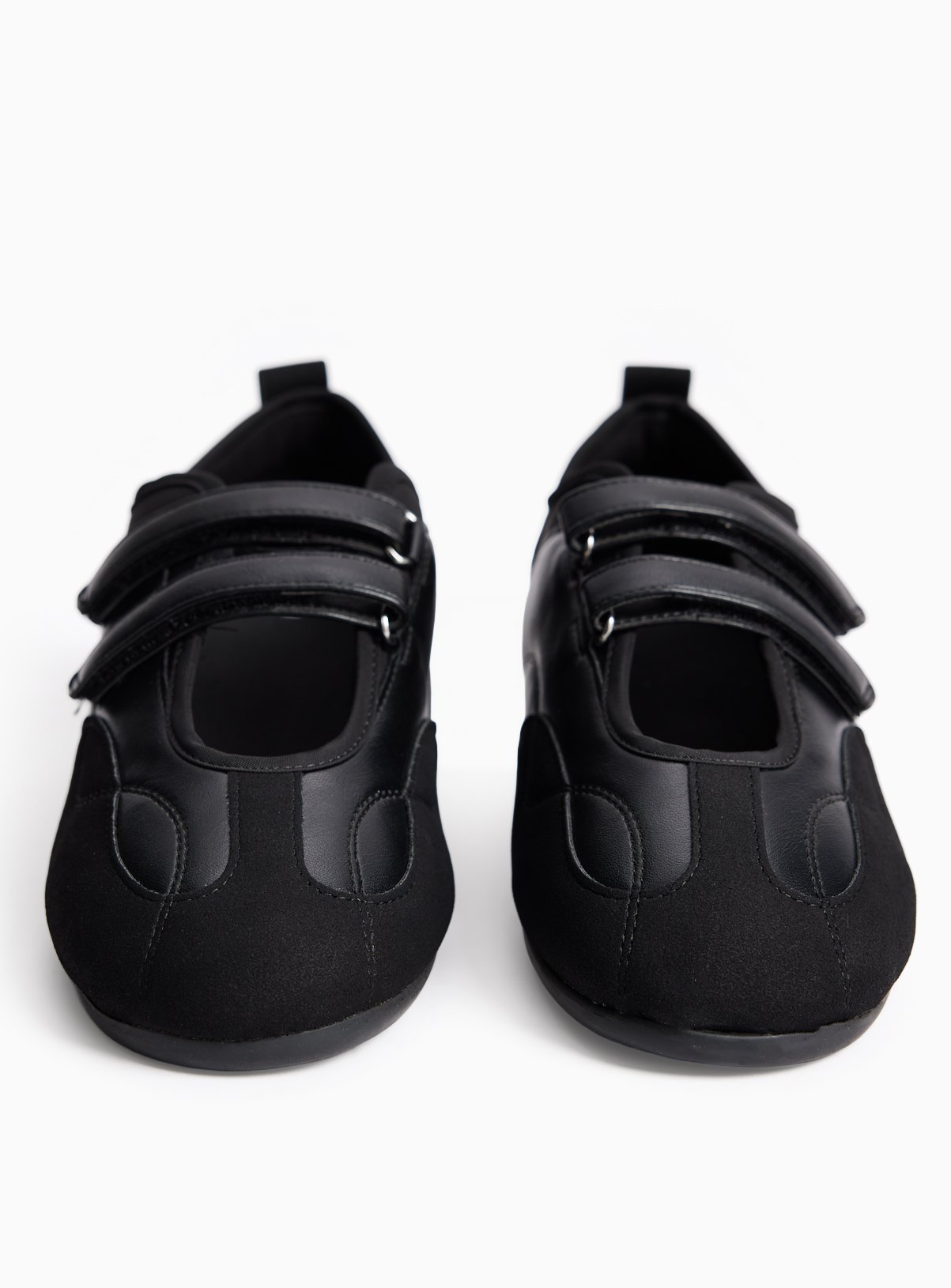 Black Twin Strap Ballerinas 8