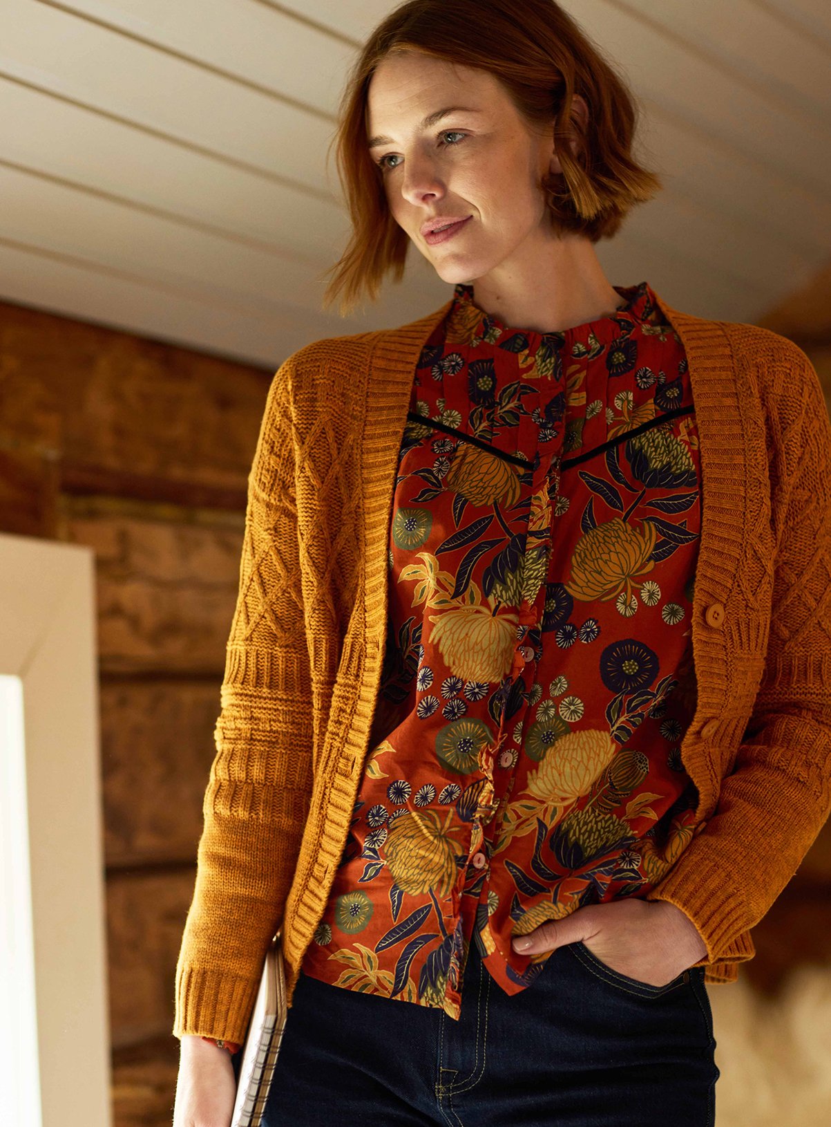 WEIRD FISH Bodhi Printed Long Sleeve Blouse 