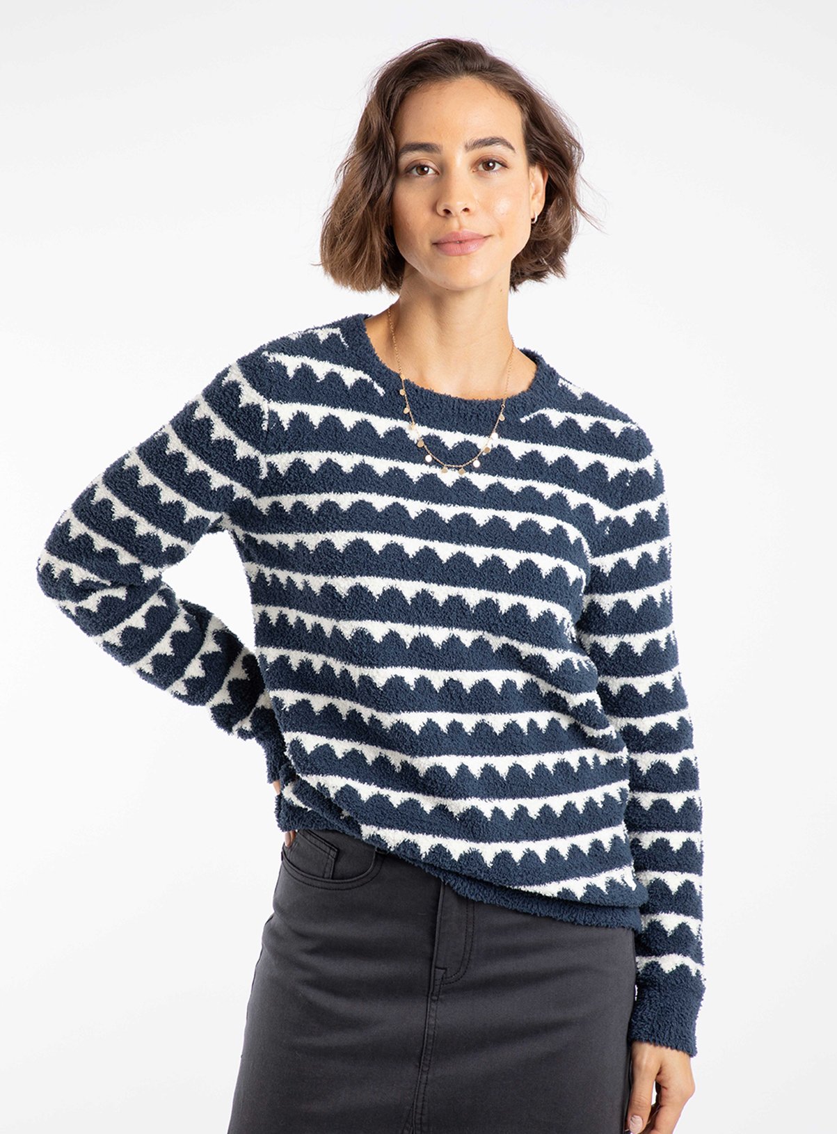 WEIRD FISH Tyla Cosy Knit Scalloped Jumper 