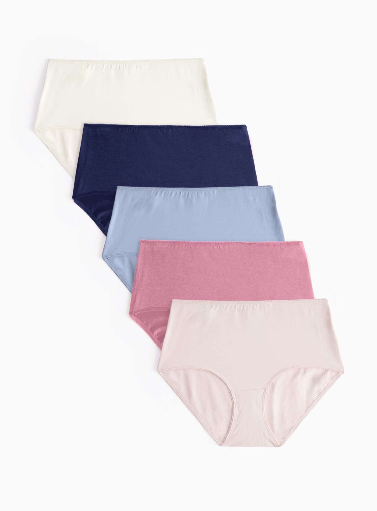 Pink & Blue Tonal Full Brief Knickers 5 Pack 