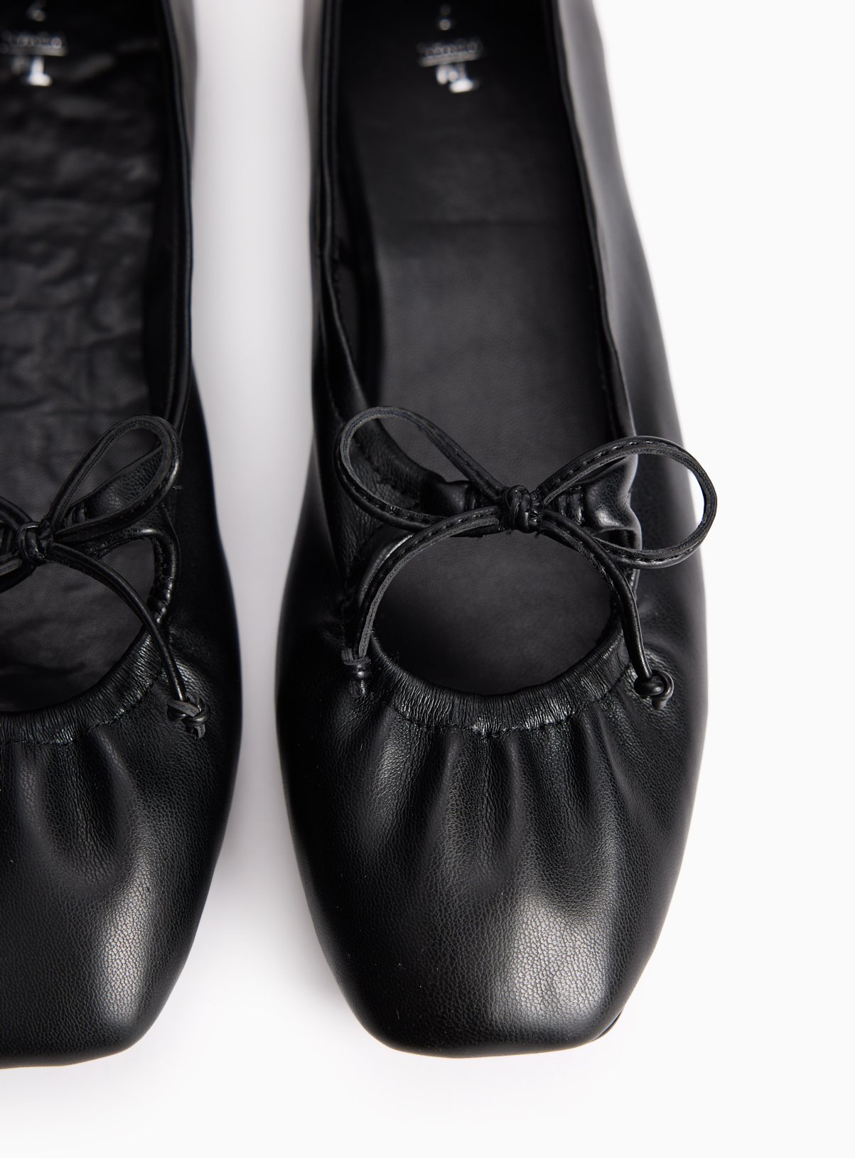 Black Square Toe Ballerina Shoes 