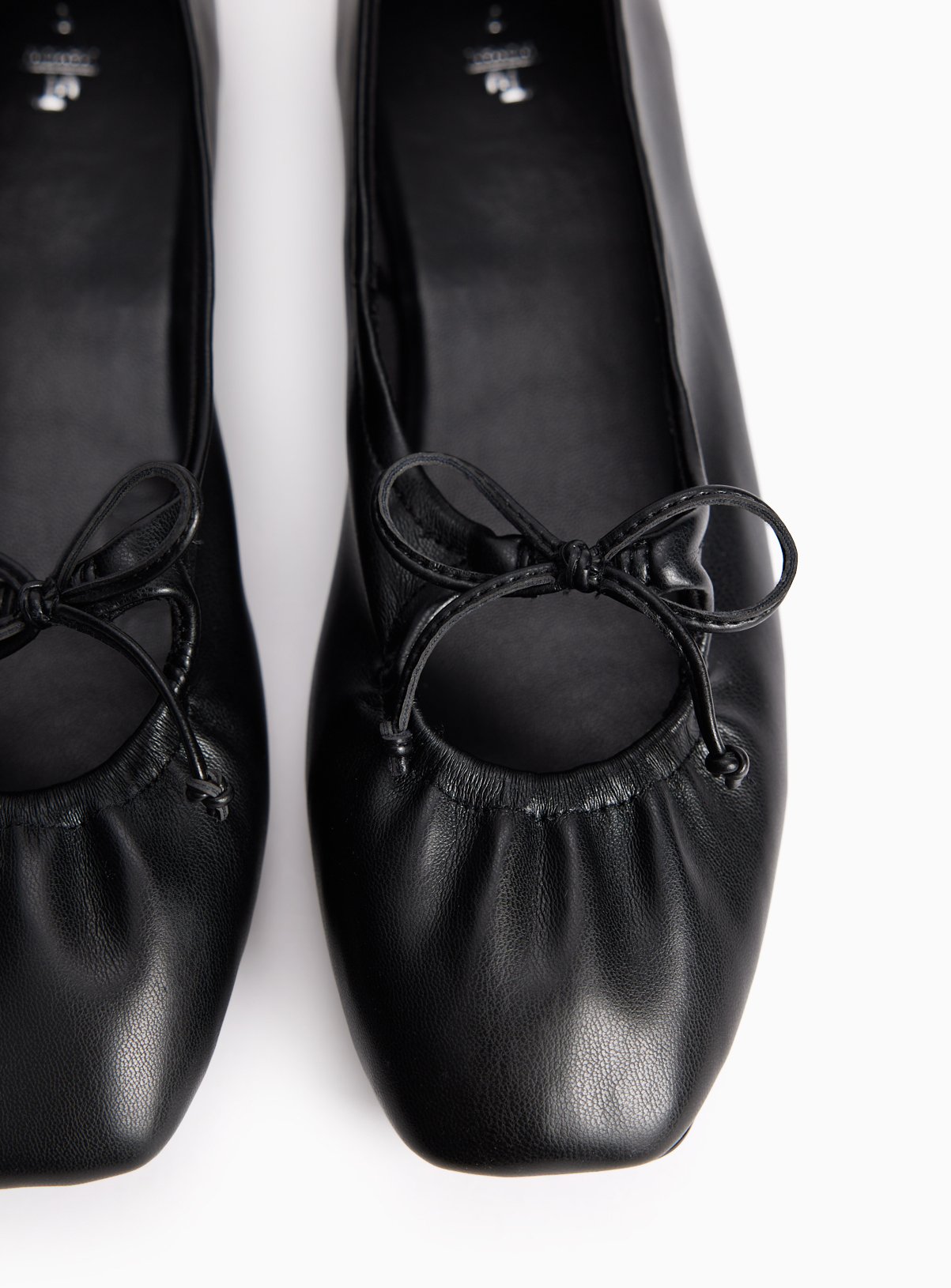 Black Square Toe Ballerina Shoes 6