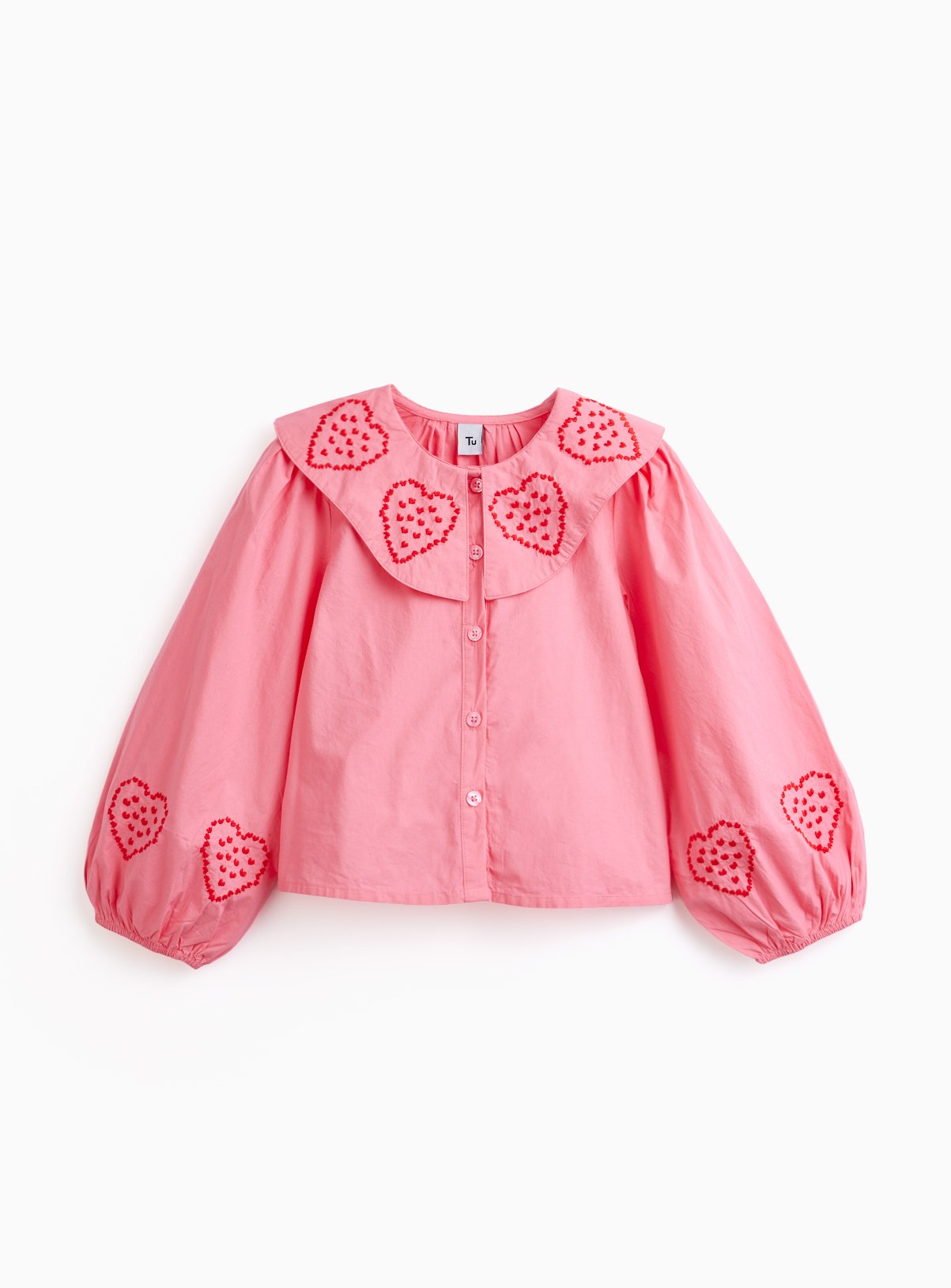 Pink Heart Detail Collar Shirt 5 years