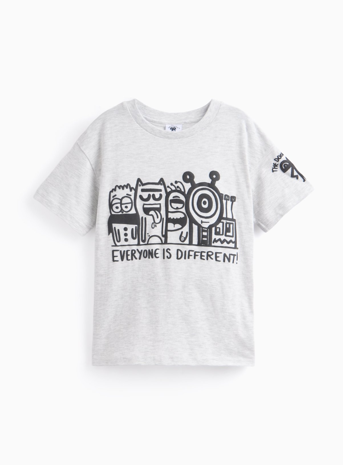 Grey Marl Doodle Boy Graphic T-Shirt 8 years