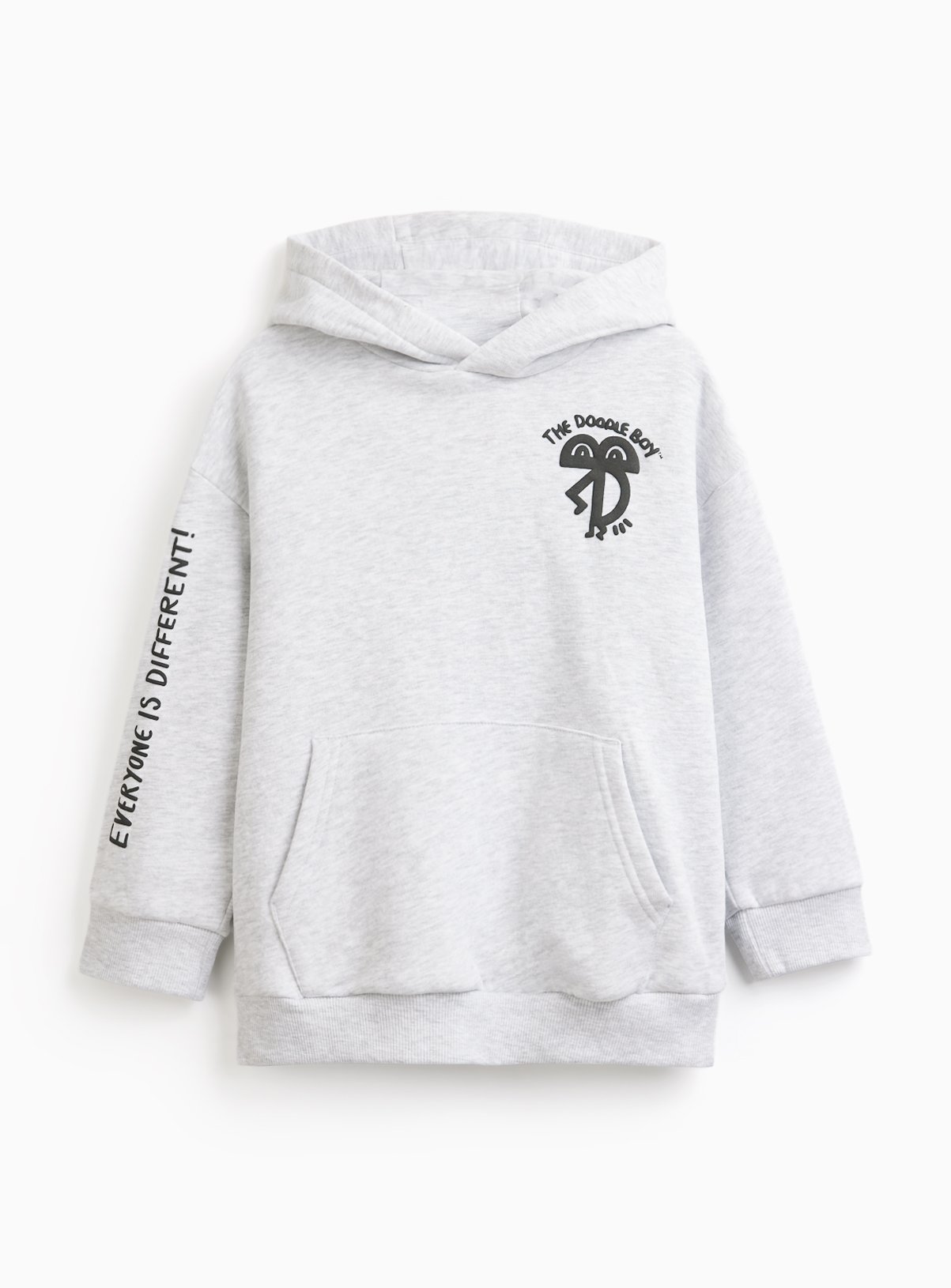 Grey Doodle Boy Graphic Hoodie 11 years