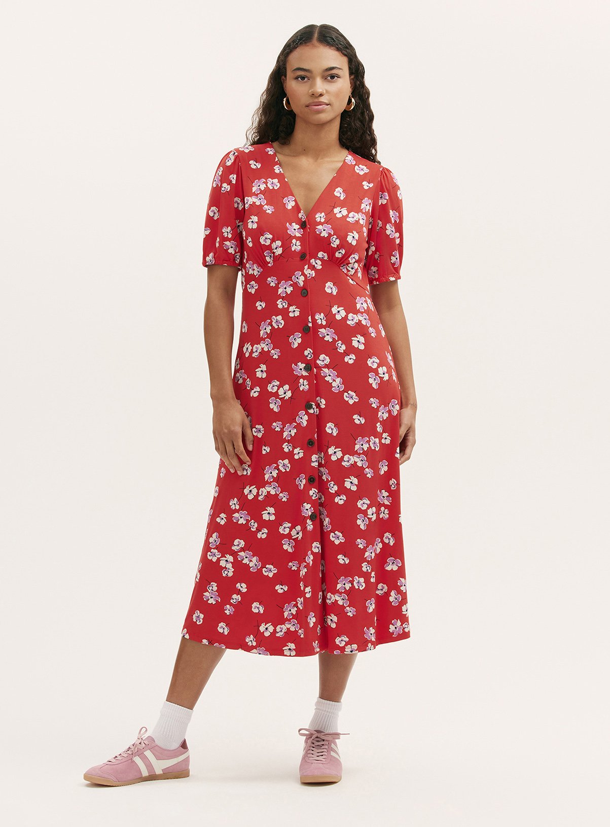 FINERY Milena Dress Red Poppies 