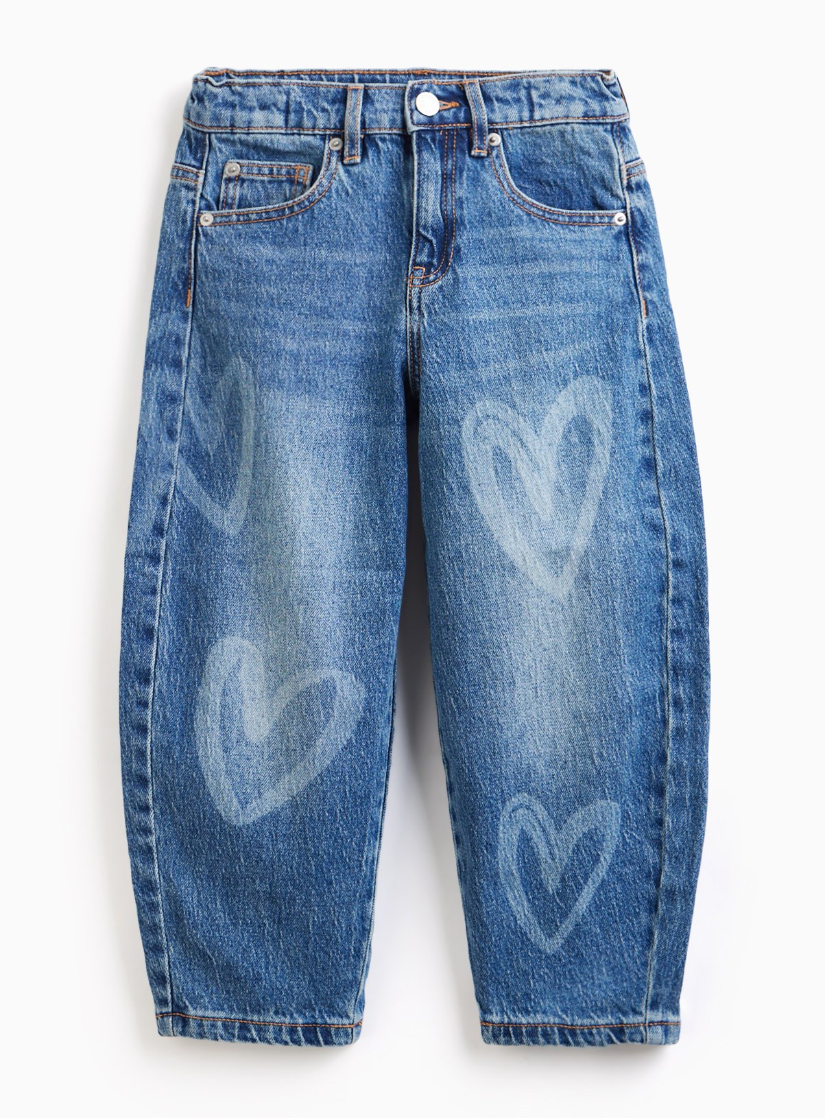 The Heart Print Barrel Jeans 5 years