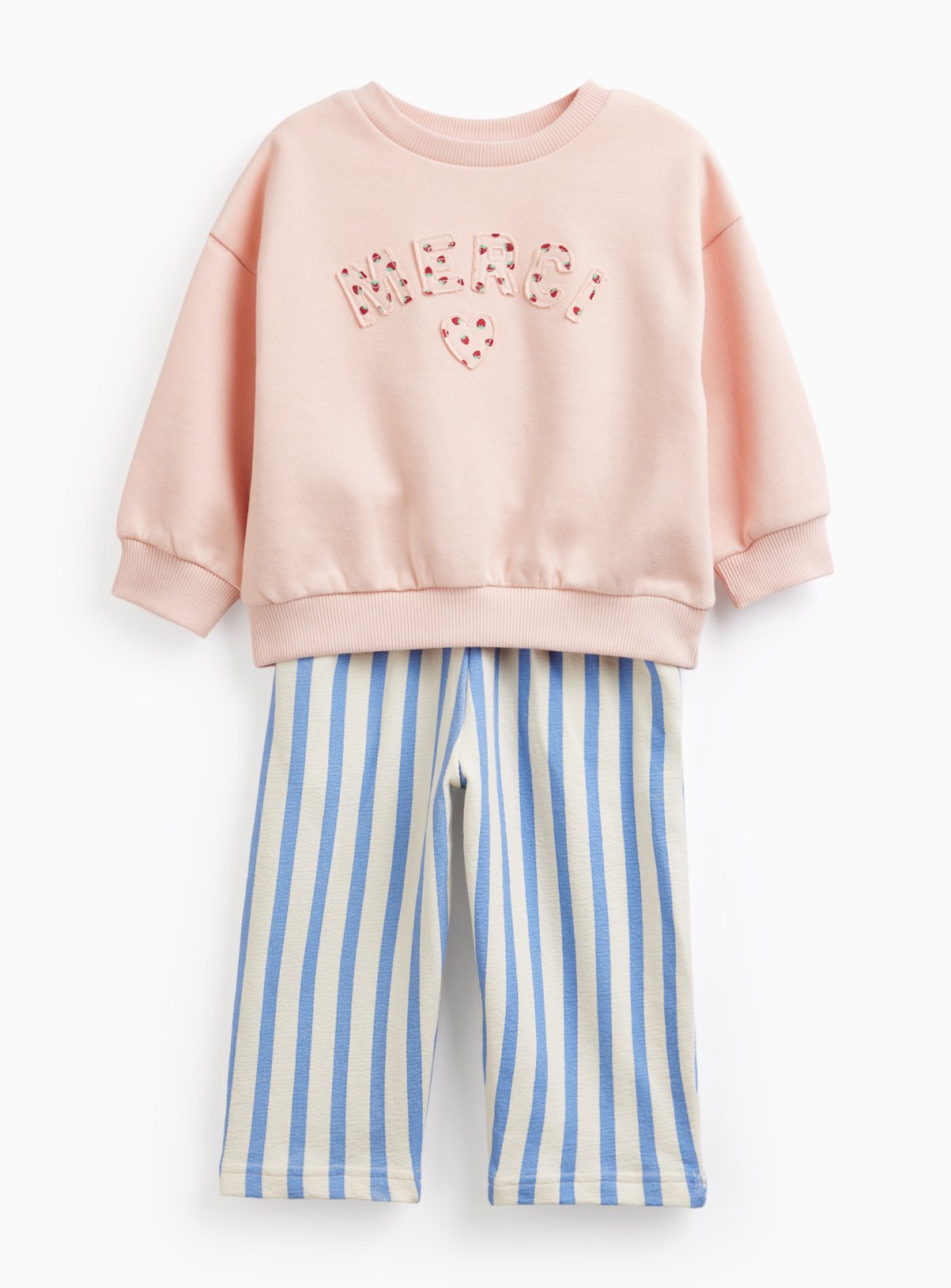 Pink Merci Print Sweat Set 