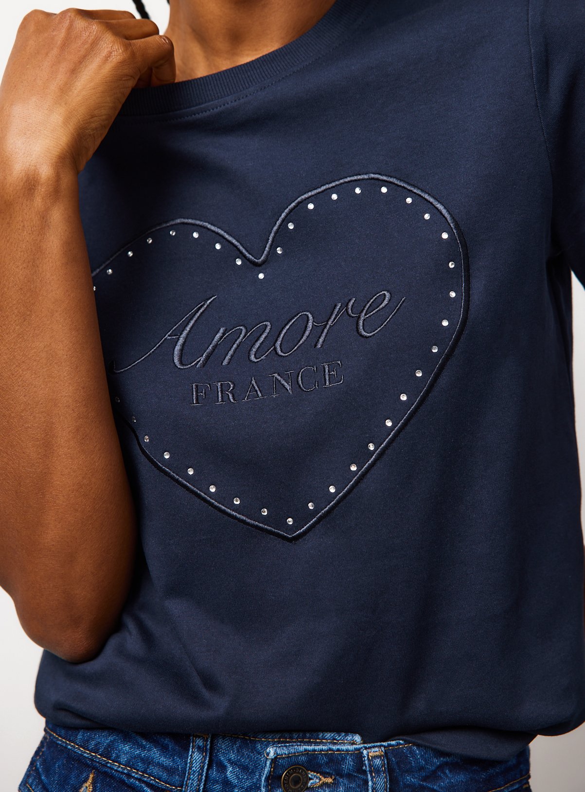 Navy Heart Graphic T-Shirt 