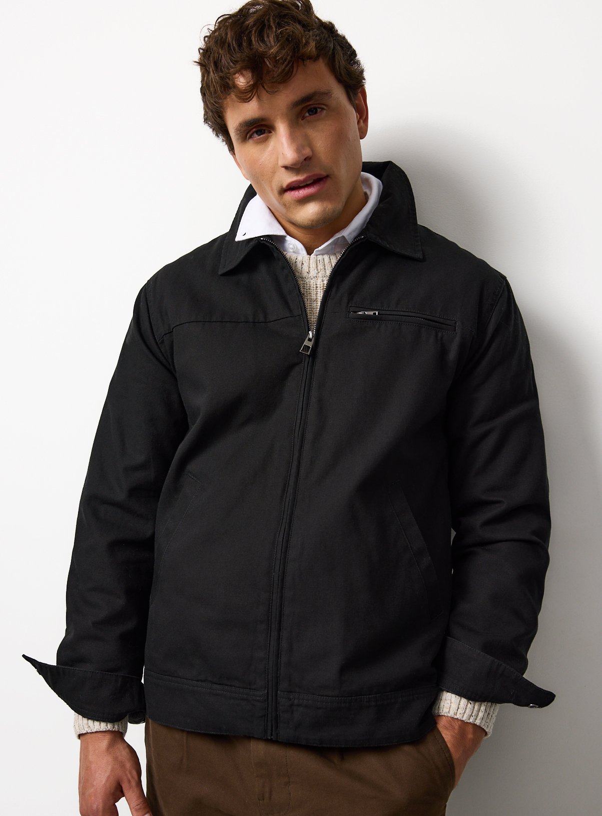 Washed Black Harrington Jacket XXL