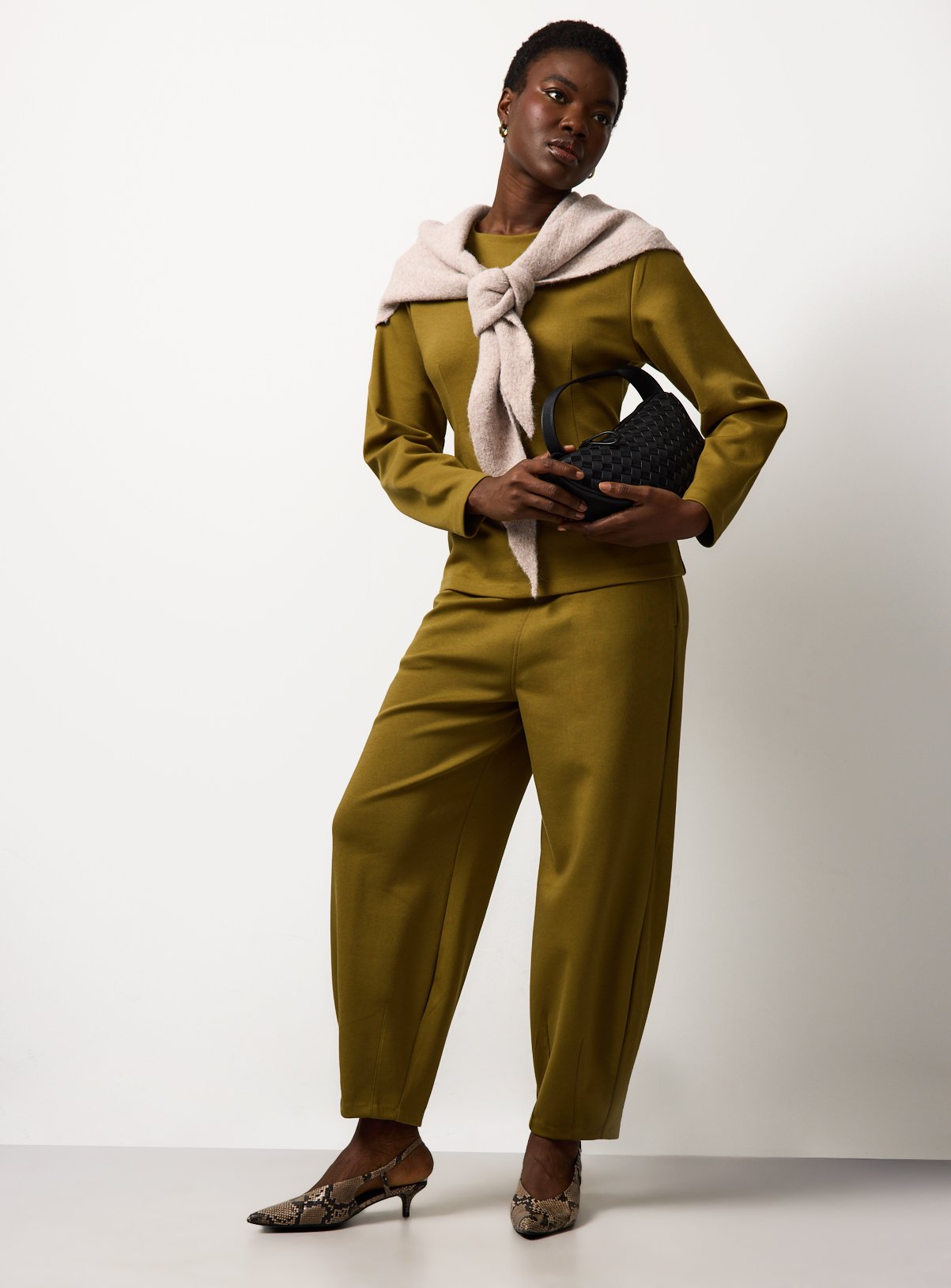 Khaki Fitted Darted Detail Co-ord Top 22