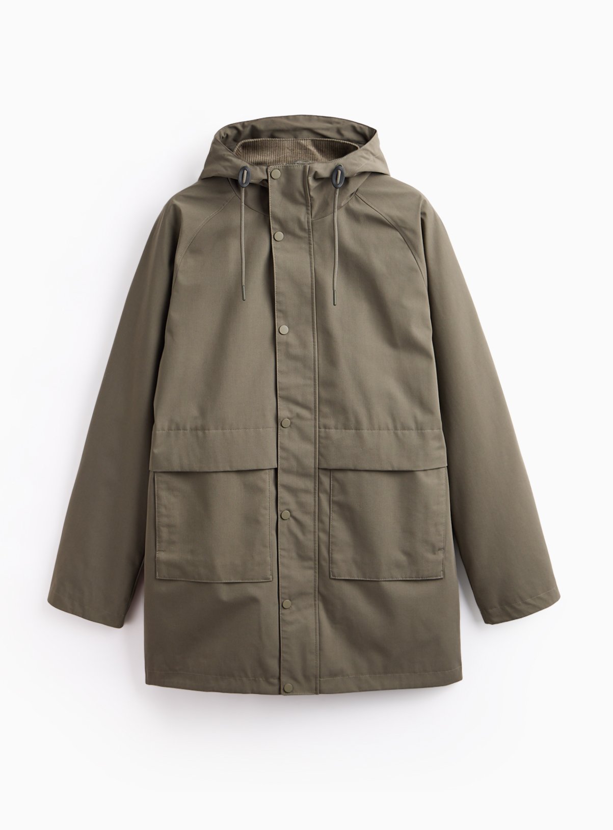 Olive Longline Hooded Mac 