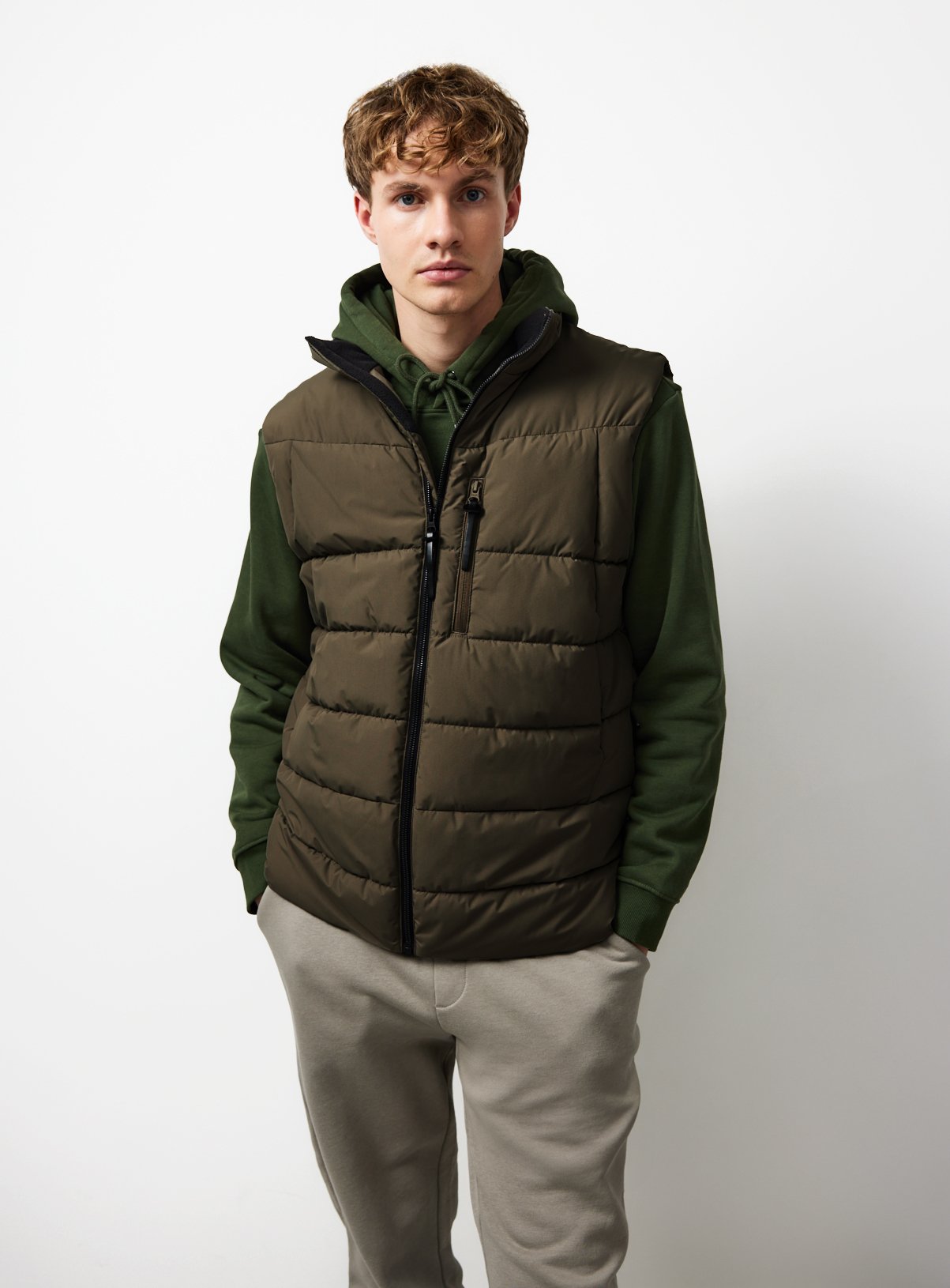 Olive Padded Gilet XXXL
