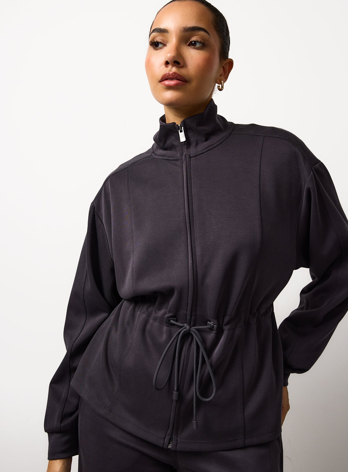 Cinched Funnel Neck Co-ord Jacket 