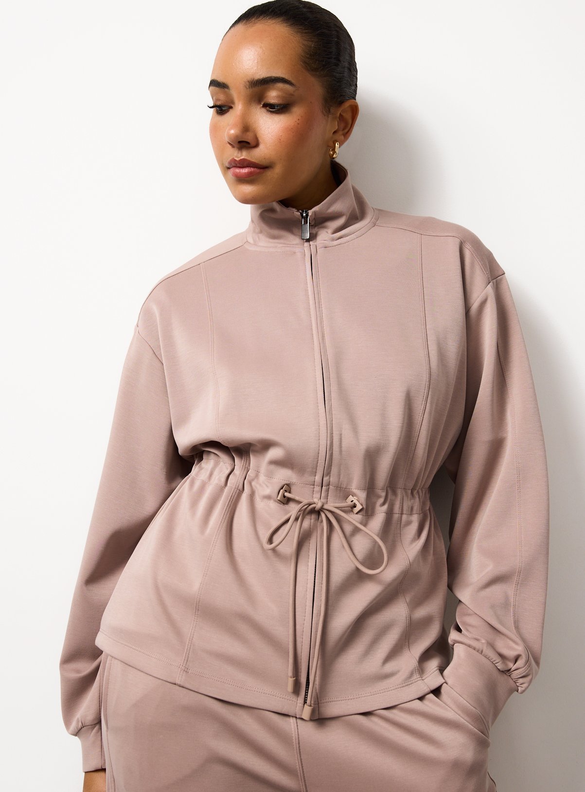 Cinched Funnel Neck Co-ord Jacket 