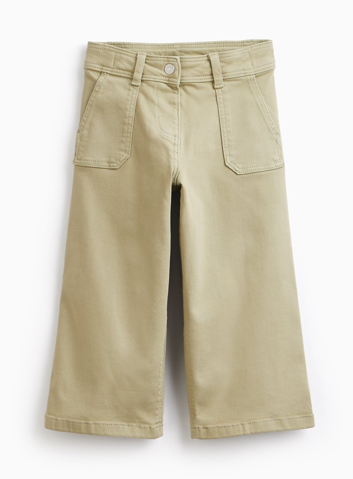 Khaki Stretch Wide Leg Trousers 5-6 years