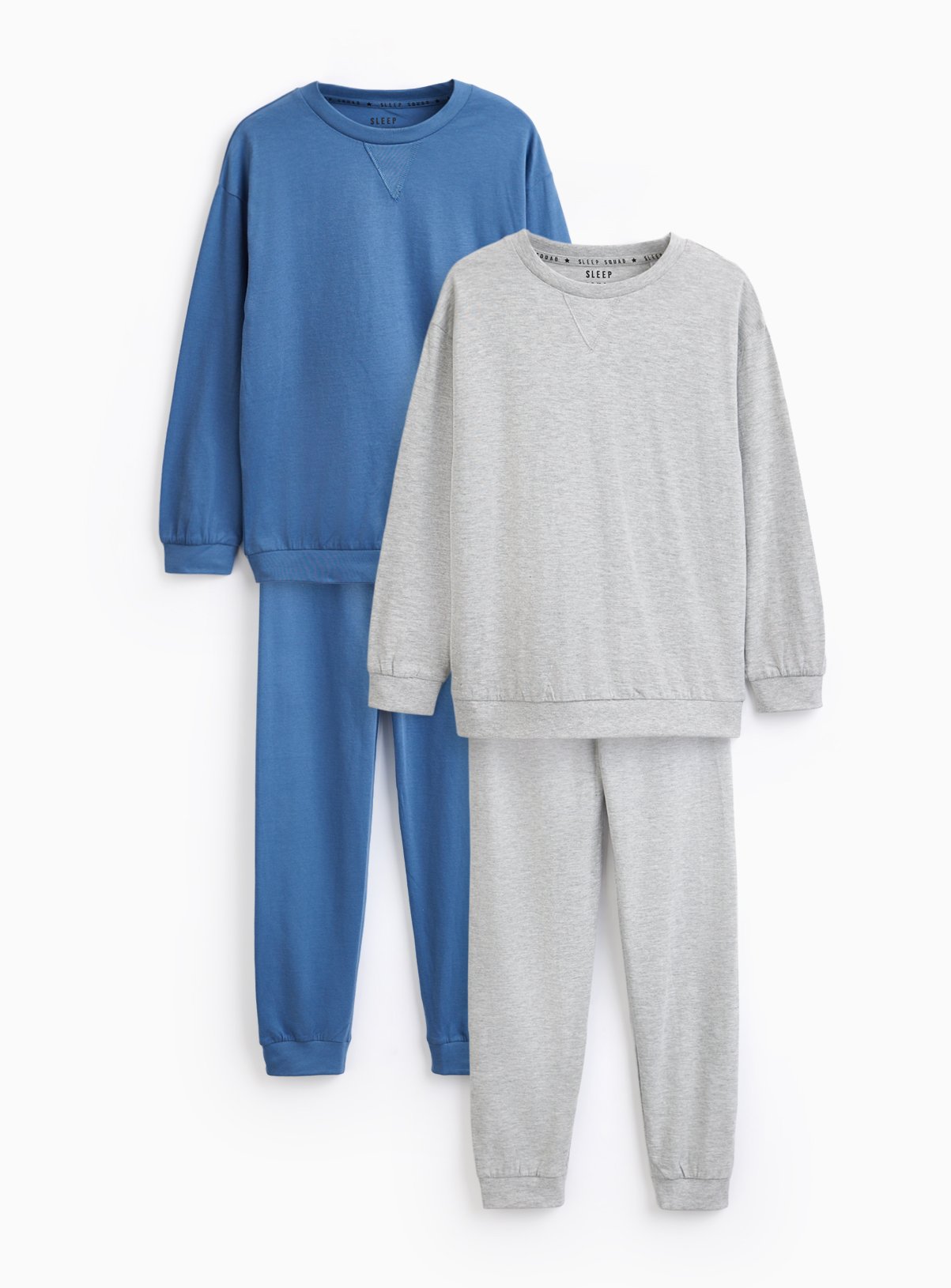 Grey & Blue Jersey Pyjamas 2 Pack 