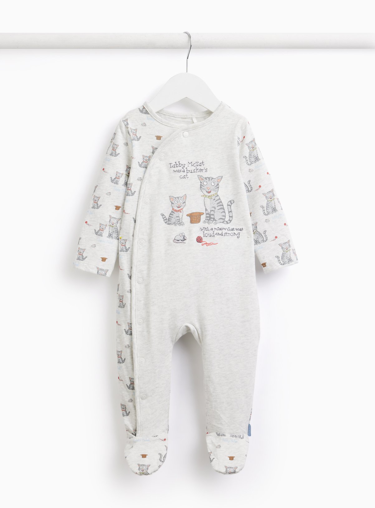 Grey Tabby McTat Print Sleepsuit 9-12 months
