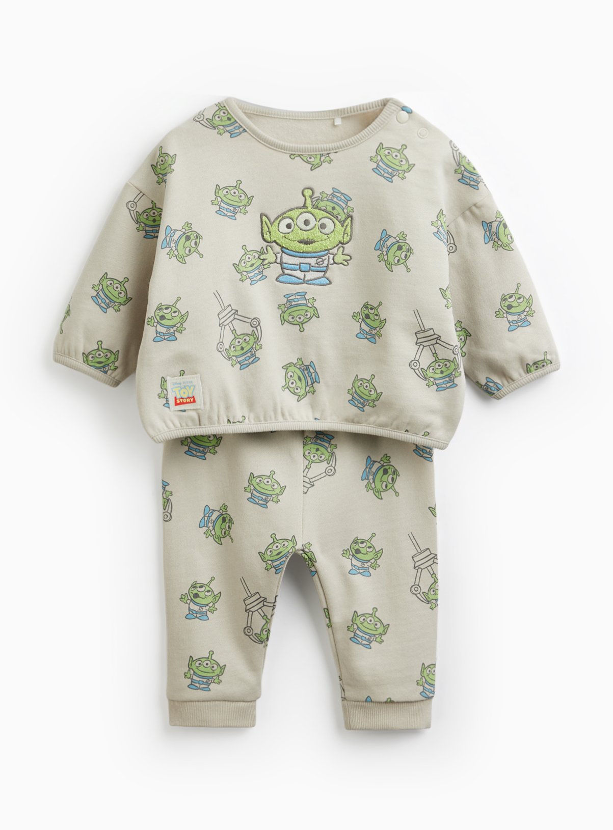 Light Brown Toy Story Alien Print Sweat Set 6-9 months