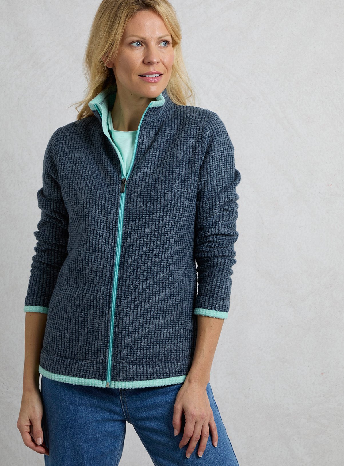 WEIRD FISH Beye 1/4 Zip Grid Fleece 