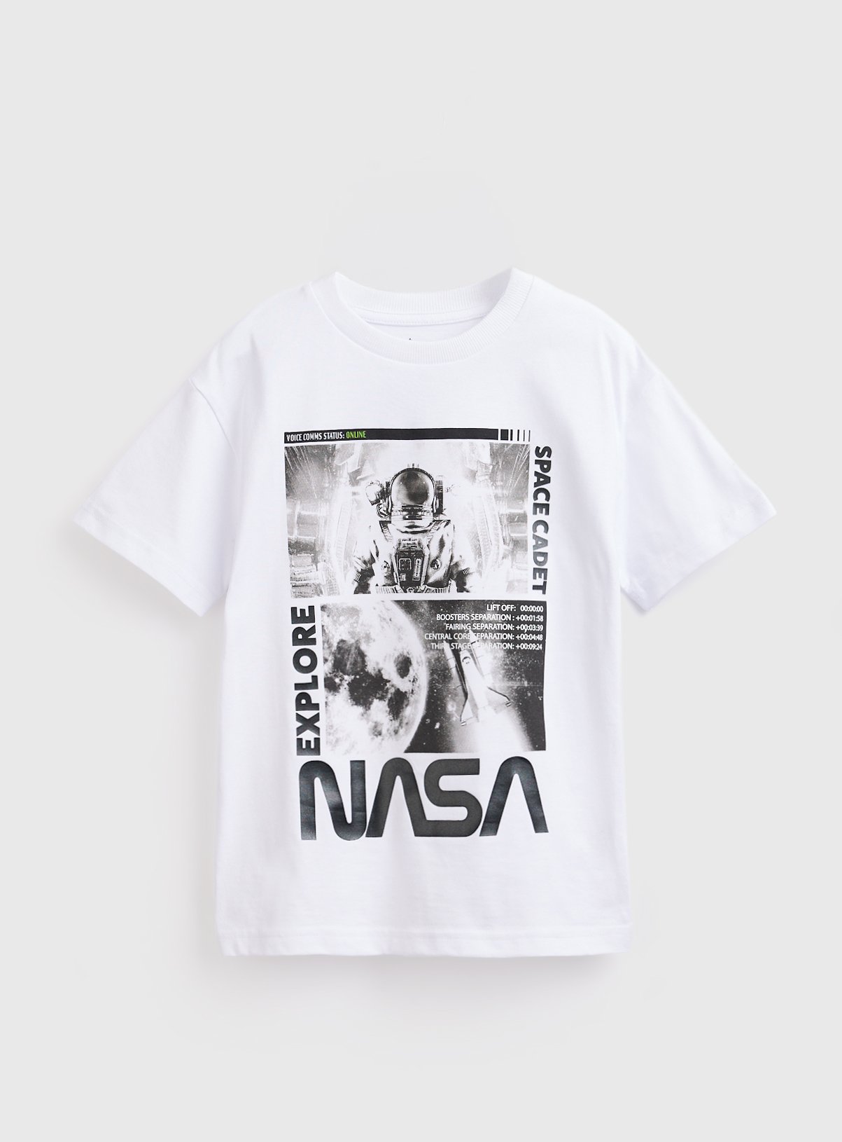 White NASA Print T-Shirt 12 years