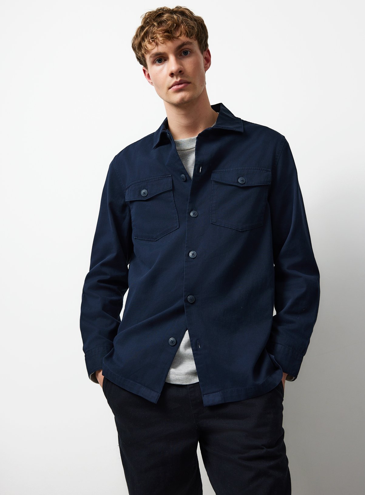 Navy Twill Overshirt XXXL