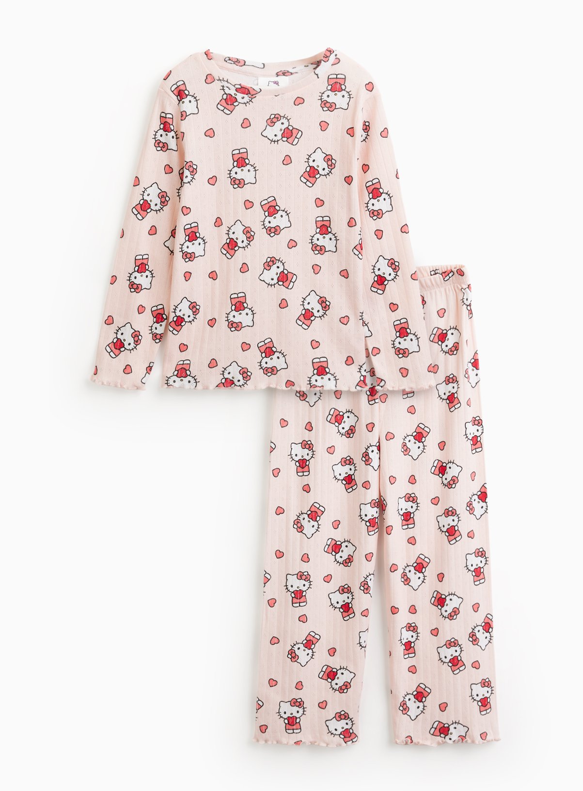 Pink Hello Kitty Print Pointelle Pyjamas 3-4 years