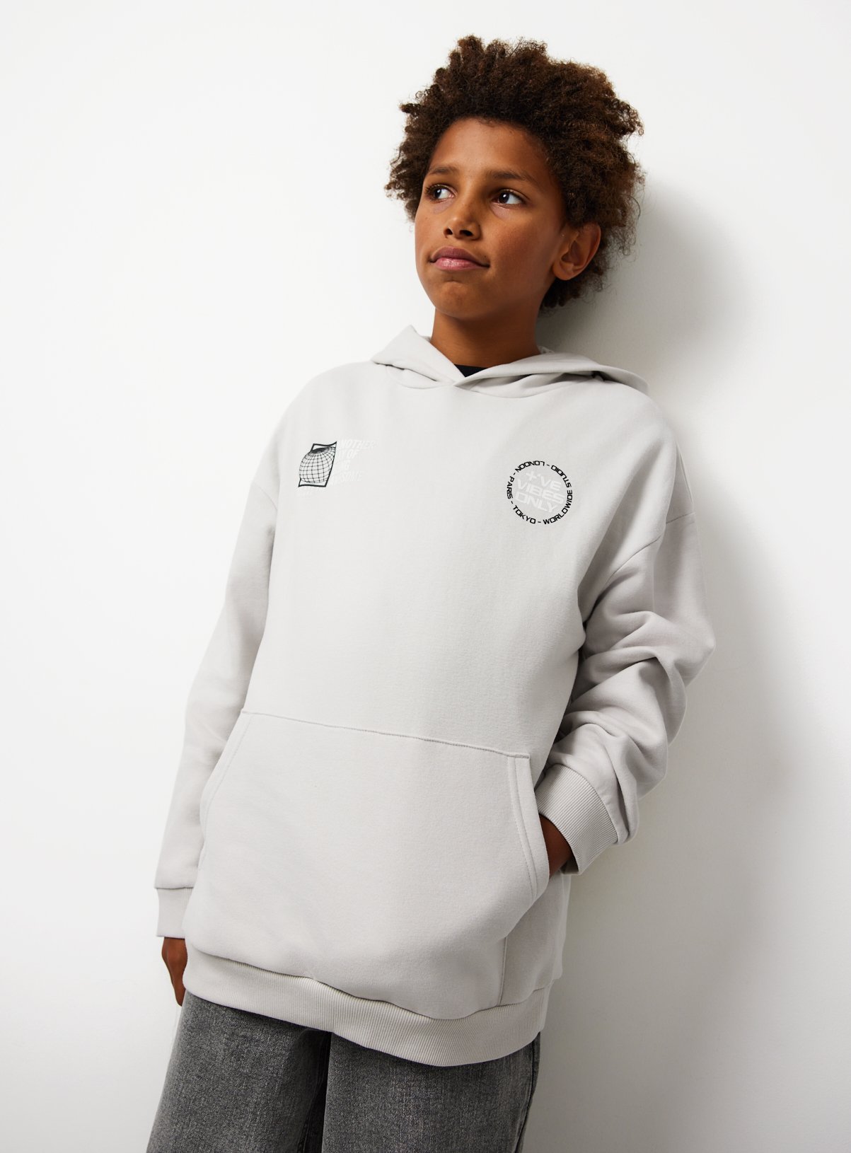 Grey Graphic Hoodie 12 years