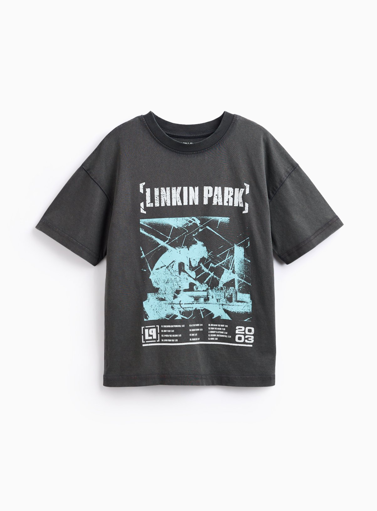 Grey Linkin Park Band Print T-Shirt 