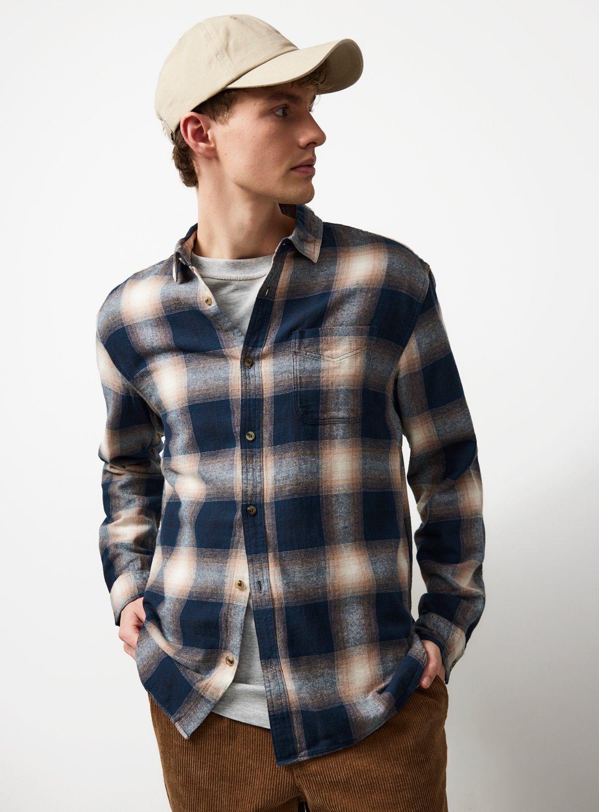 Ombre Checkered Long Sleeve Shirt 