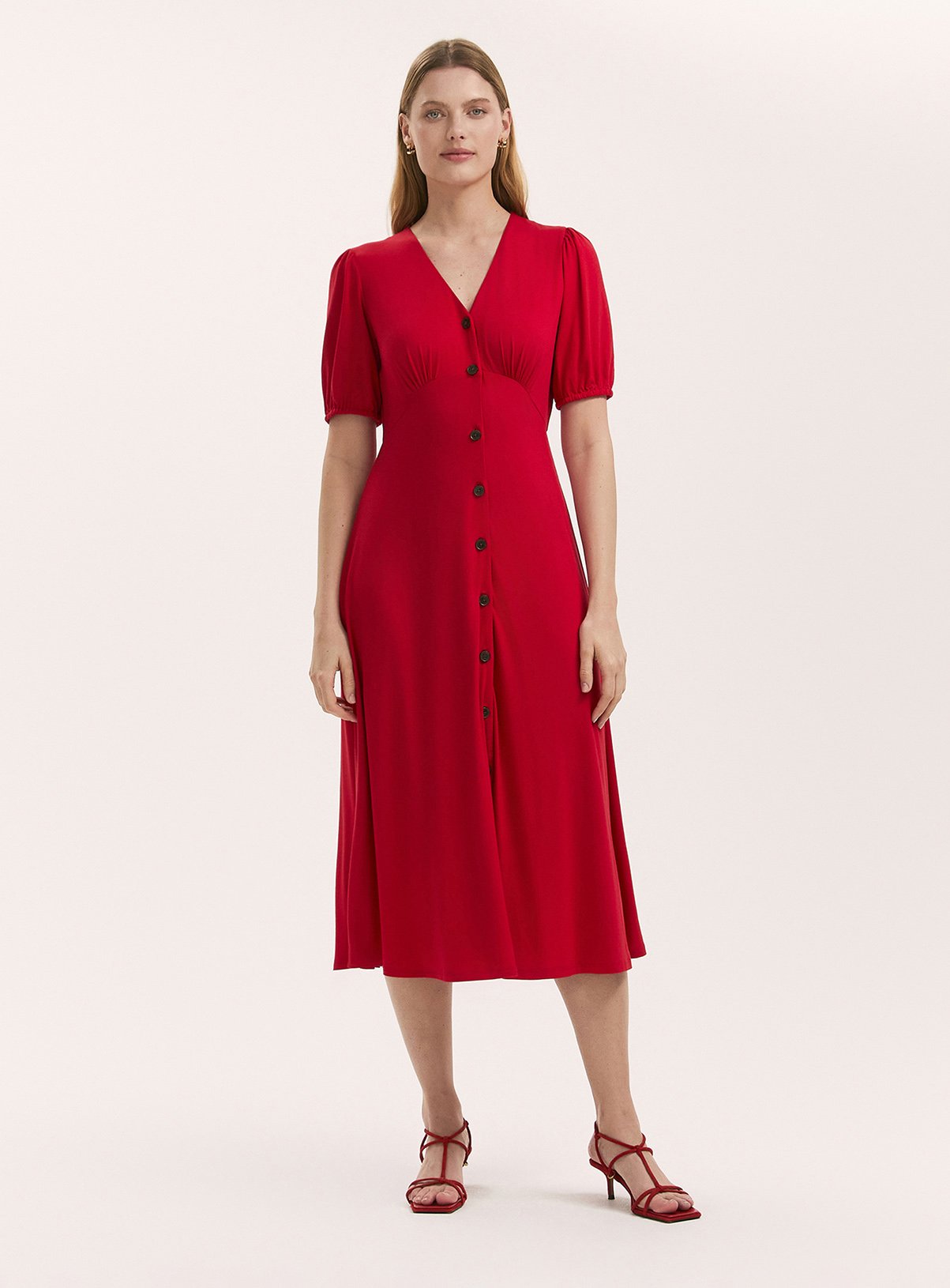 FINERY Milena Dress Red