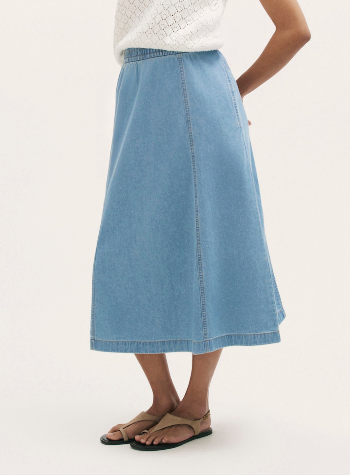 FINERY Winona Denim Skirt Light Blue 