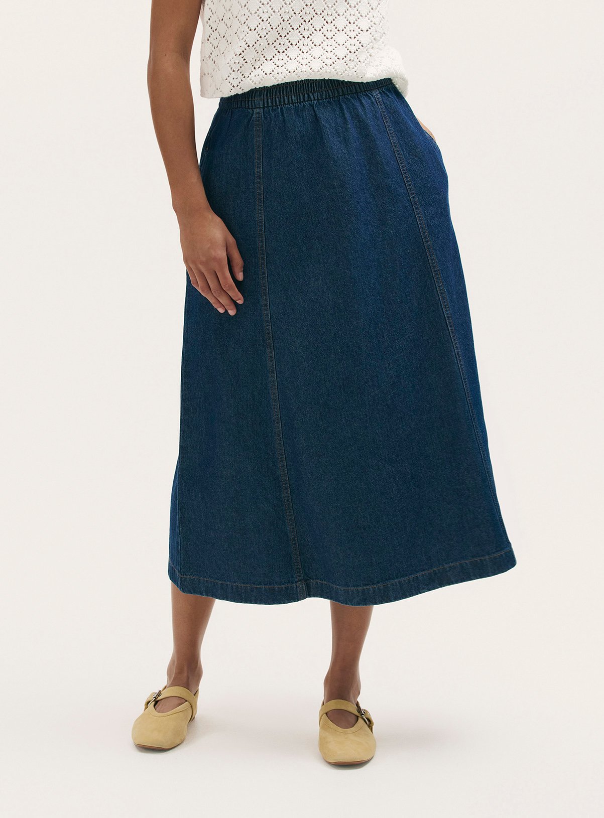 FINERY Winona Denim Skirt Indigo 