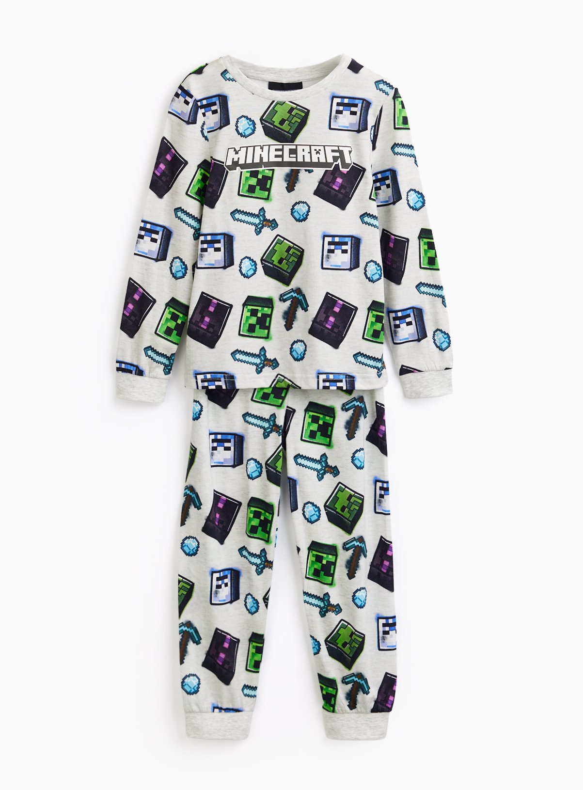 Minecraft Grey Print Jersey Pyjamas 