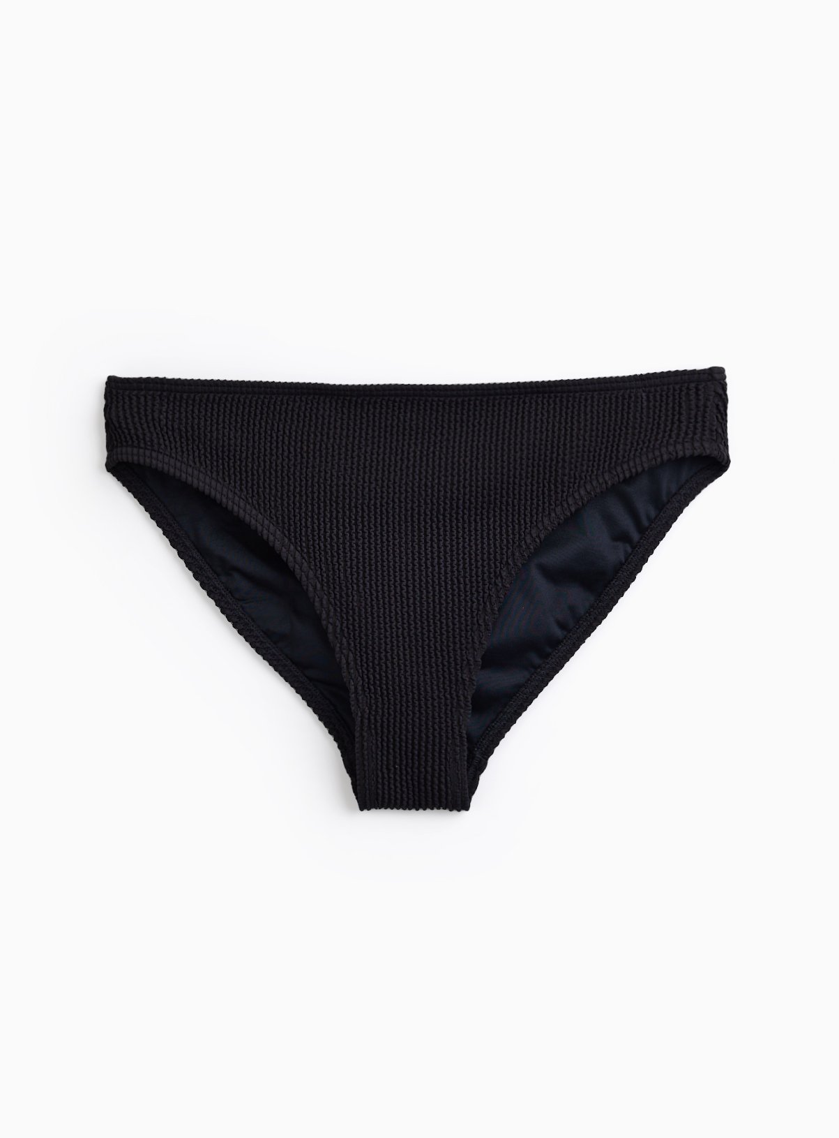 Black Crinkle High Leg Bikini Bottoms 