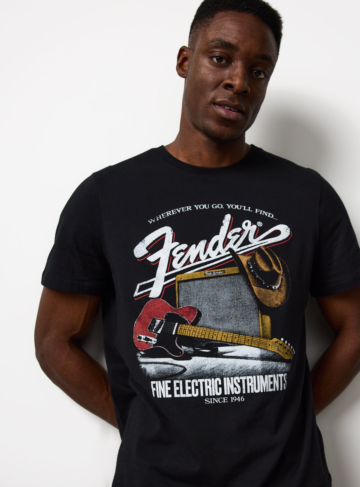 Black Fender Guitars Graphic T-Shirt S