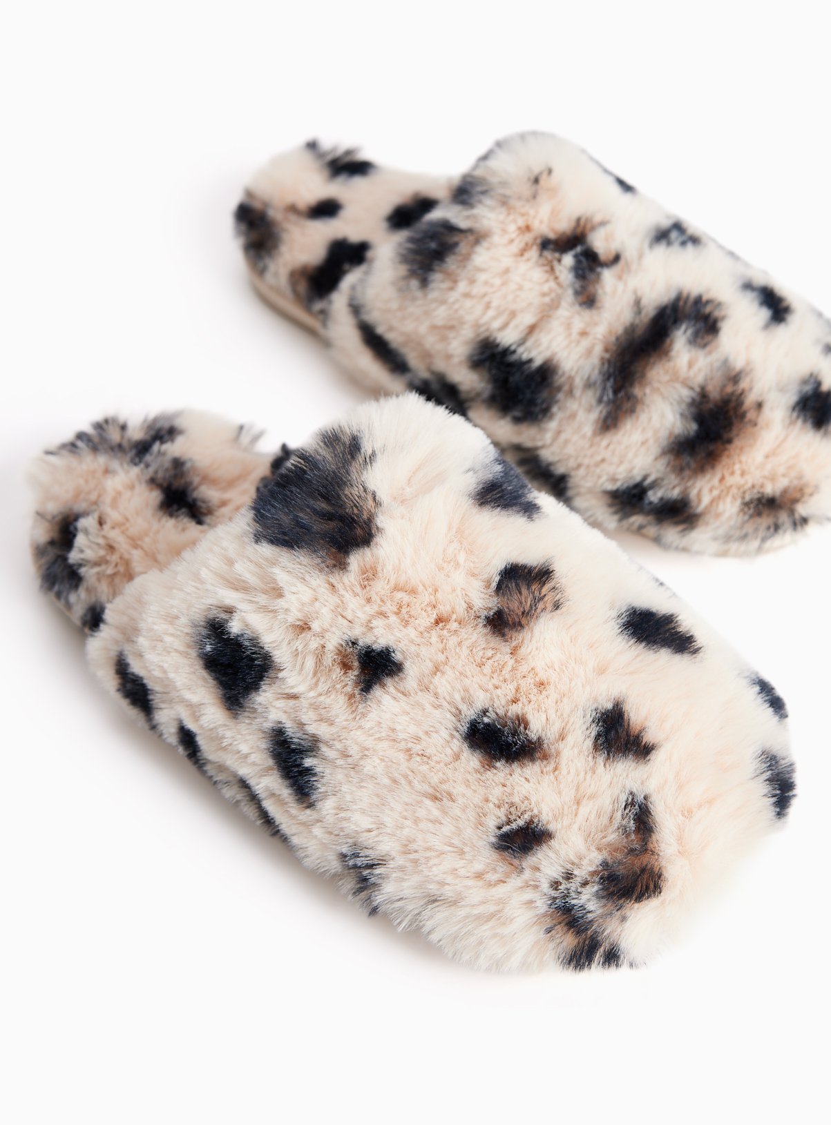 Animal Print Faux Fur Mule Slippers 