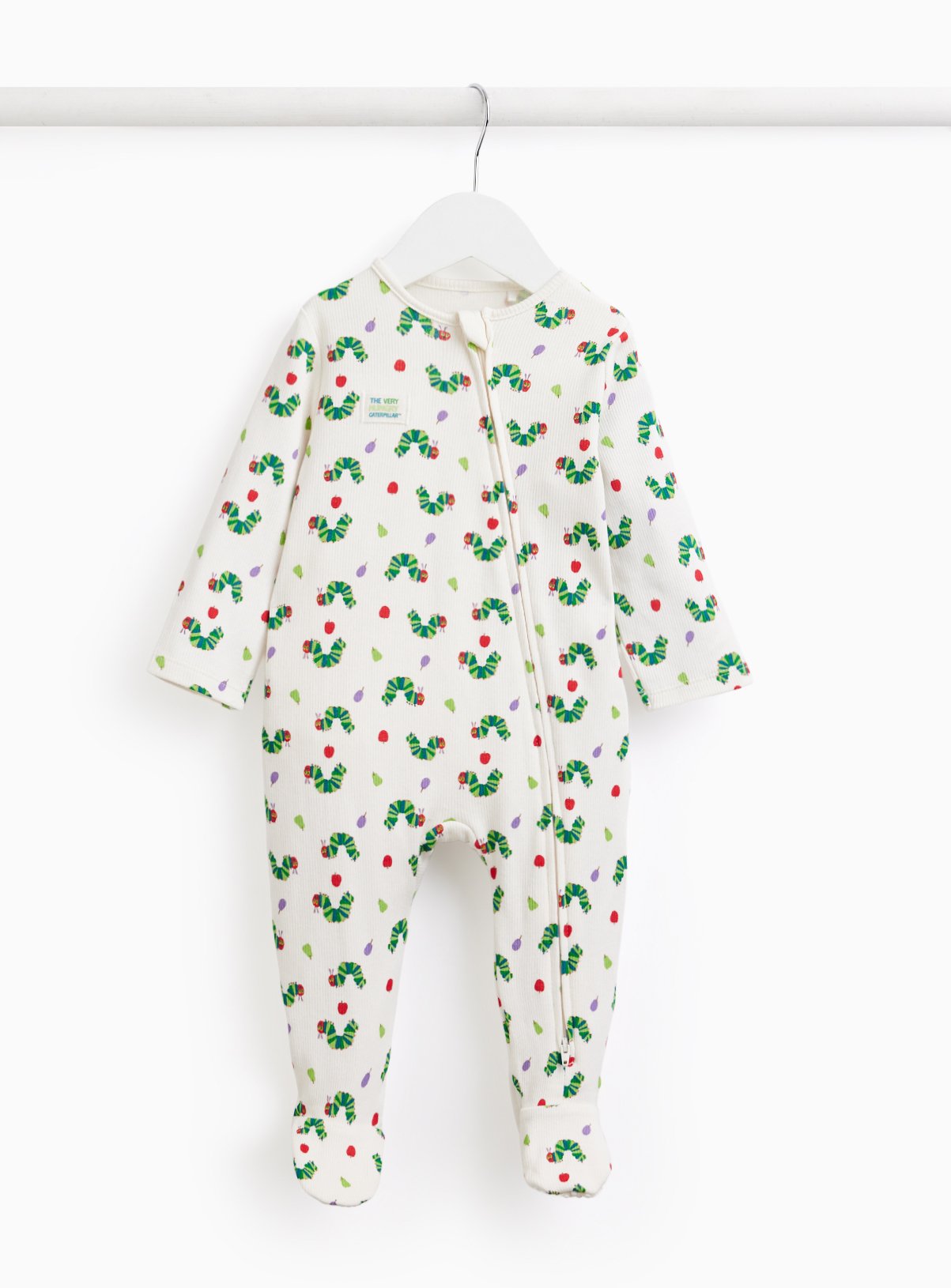 White The Very Hungry Caterpillar Print Sleepsuit 