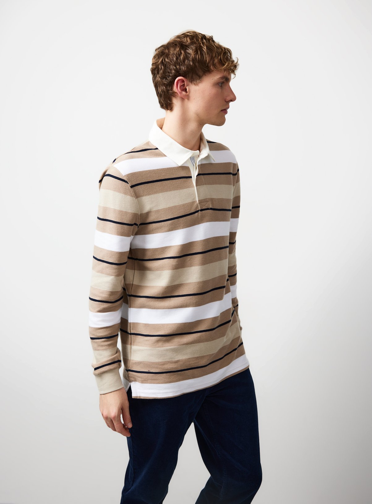 The Cream Striped Rugby Shirt XXXL