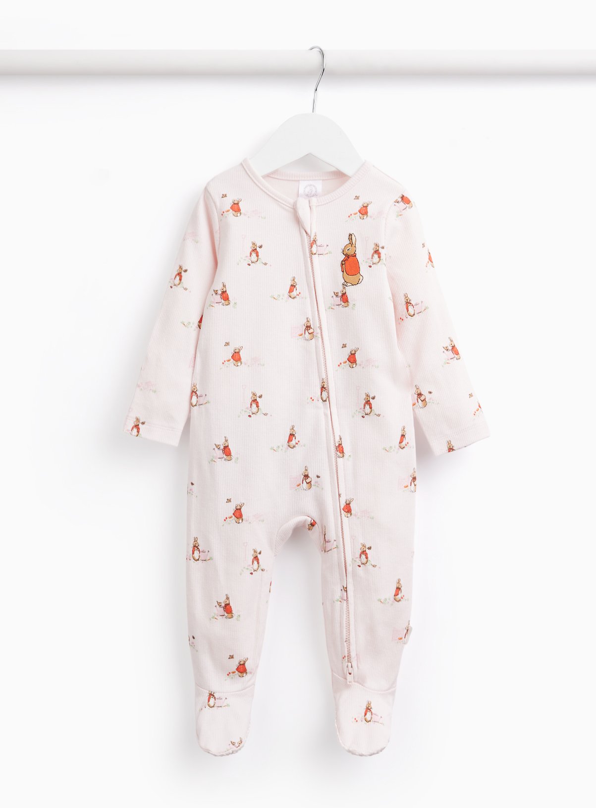 Pink Flopsy Print Sleepsuit