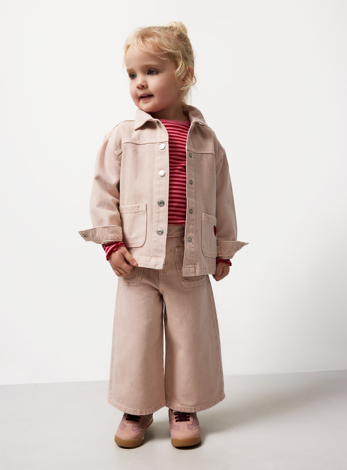 Pink Denim Heart Jacket & Trouser Co-ord 